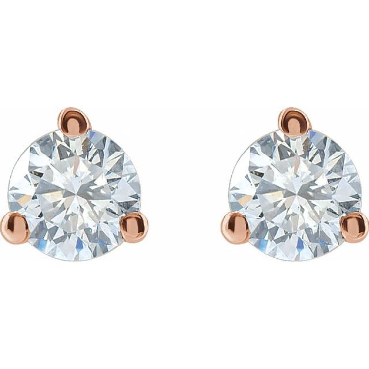 14K Rose Gold 1/4  CTW Lab-Grown Diamond Stud Earrings