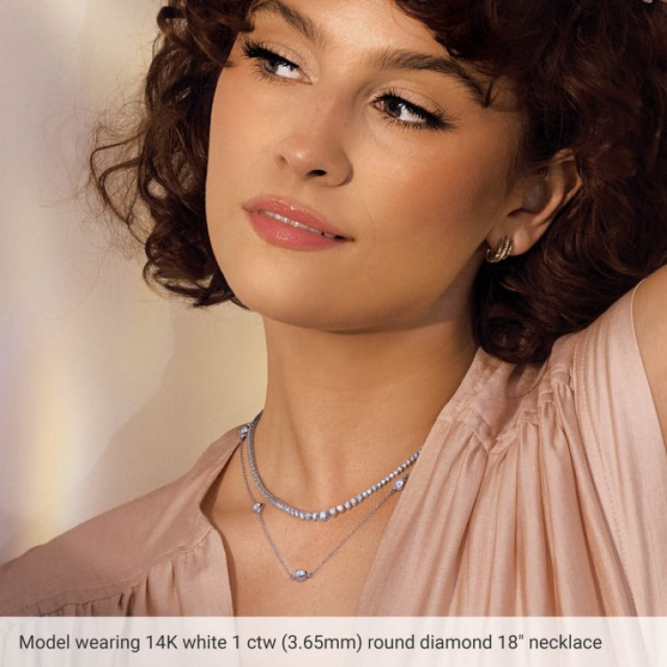 14K Yellow Gold 1/5 CTW Lab-Grown Diamond 3-Station 18" Necklace