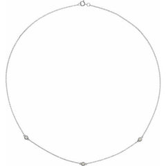 14K White Gold 1/5 CTW Lab-Grown Diamond 3-Station 18" Necklace