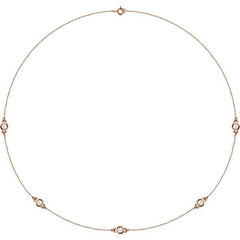 14K Rose Gold 3/4 CTW Lab-Grown Diamond 5-Station 18" Necklace