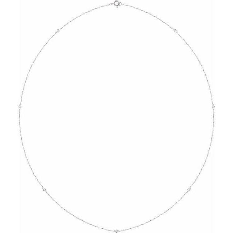 14K White Gold 1/4 CTW Lab-Grown Diamond 7-Station 24" Necklace