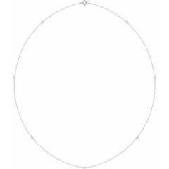 14K White Gold 1/4 CTW Lab-Grown Diamond 7-Station 24" Necklace