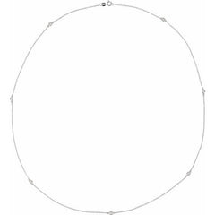 14K White Gold 1/3 CTW Lab-Grown Diamond 7-Station 24" Necklace