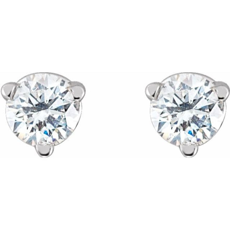 14K White Gold 1/5 CTW Natural Diamond Friction Post Earrings