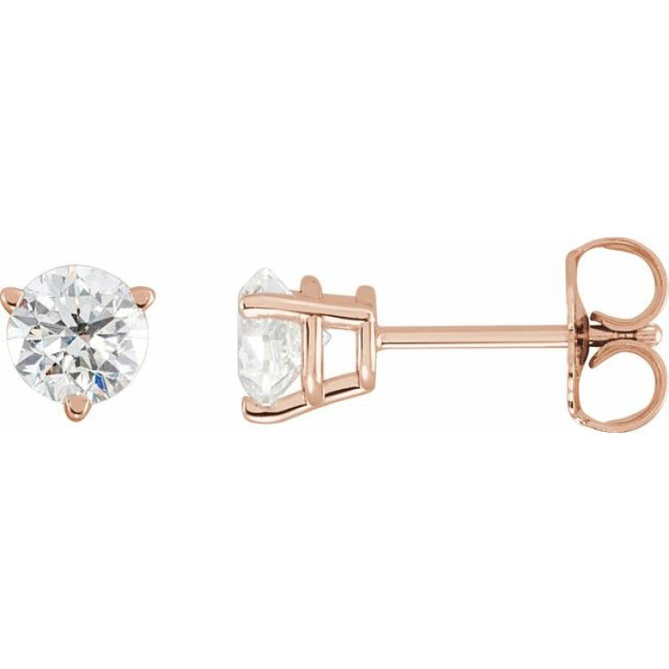 14K Rose Gold 3/4 CTW Natural Diamond Earrings