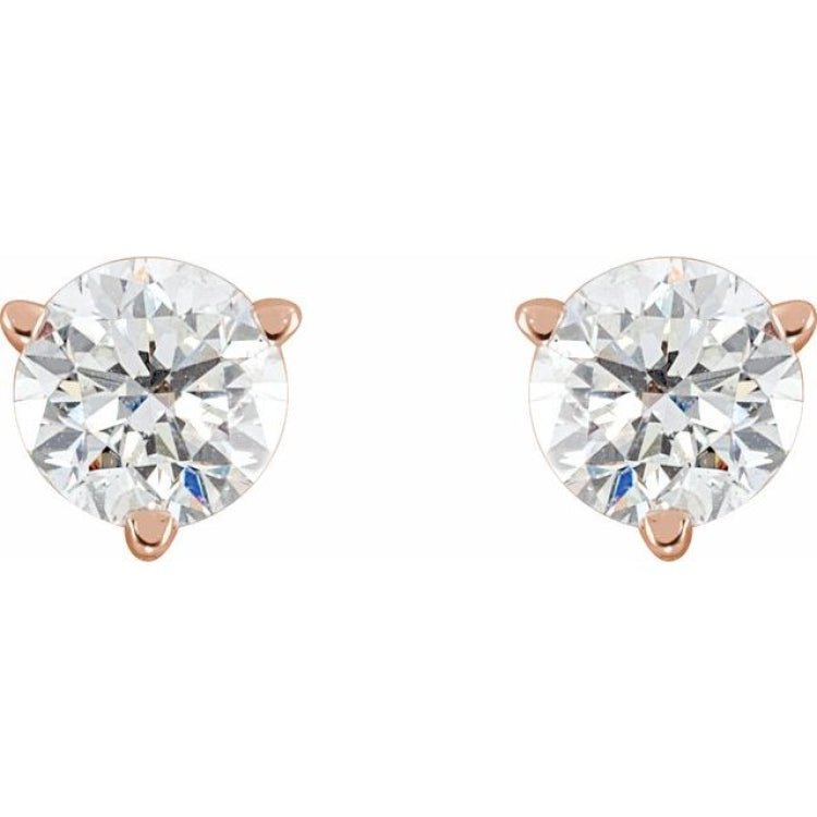 14K Rose Gold 3/4 CTW Natural Diamond Earrings