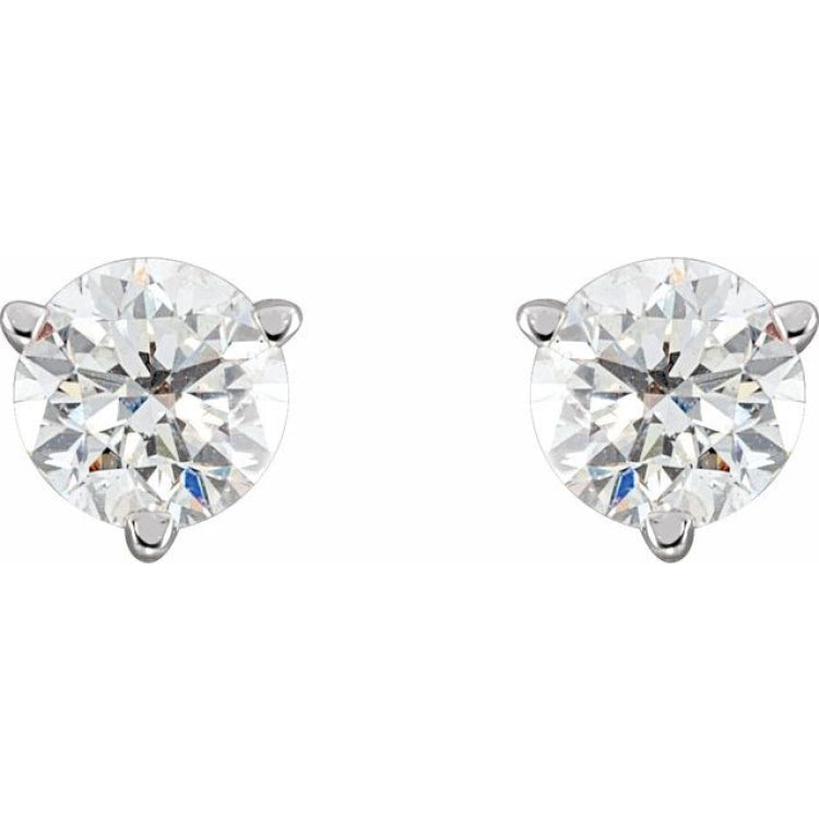 14K White Gold 3/4 CTW Natural Diamond Earrings