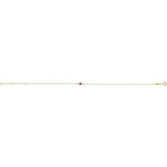 14K Yellow Gold Natural Pink Tourmaline Bezel-Set Solitaire 6 1/2-7 1/2" Bracelet