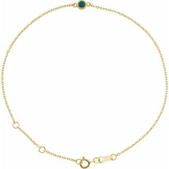 14K Yellow Gold Lab-Grown Alexandrite Bezel-Set Solitaire 6 1/2-7 1/2" Bracelet