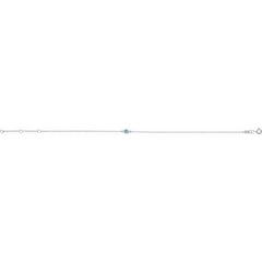 Platinum Natural Blue Zircon Bezel-Set Solitaire 6 1/2-7 1/2" Bracelet