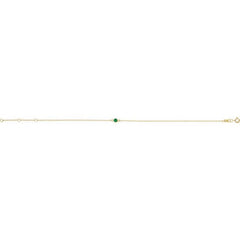 14K Yellow Gold Lab-Grown Emerald Bezel-Set Solitaire 6 1/2-7 1/2" Bracelet