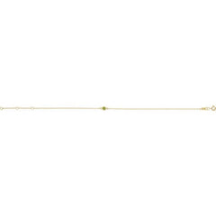 14K Yellow Gold Natural Peridot Bezel-Set Solitaire 6 1/2-7 1/2" Bracelet