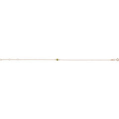 14K Rose Gold Natural Peridot Bezel-Set Solitaire 6 1/2-7 1/2" Bracelet
