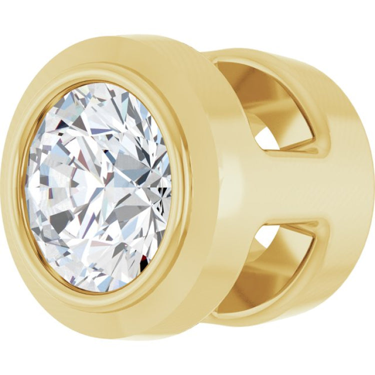 14K Yellow Gold .06 CT Natural Diamond Slide Pendant