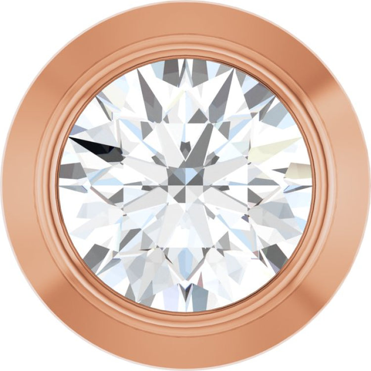 14K Rose Gold .06 CT Natural Diamond Slide Pendant