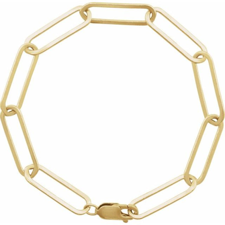 14K Yellow Gold 6.2 mm Paperclip-Style 7" Chain