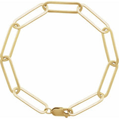 14K Yellow Gold 6.2 mm Paperclip-Style 7" Chain
