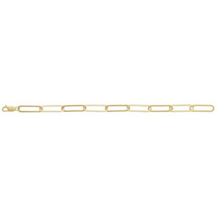 14K Yellow Gold 6.2 mm Paperclip-Style 7" Chain