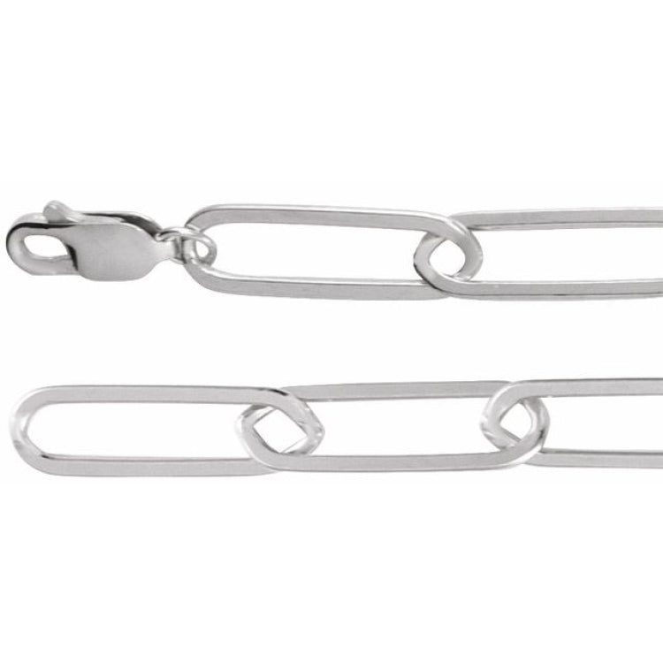 Sterling Silver 6.2 mm Paperclip-Style 18" Chain