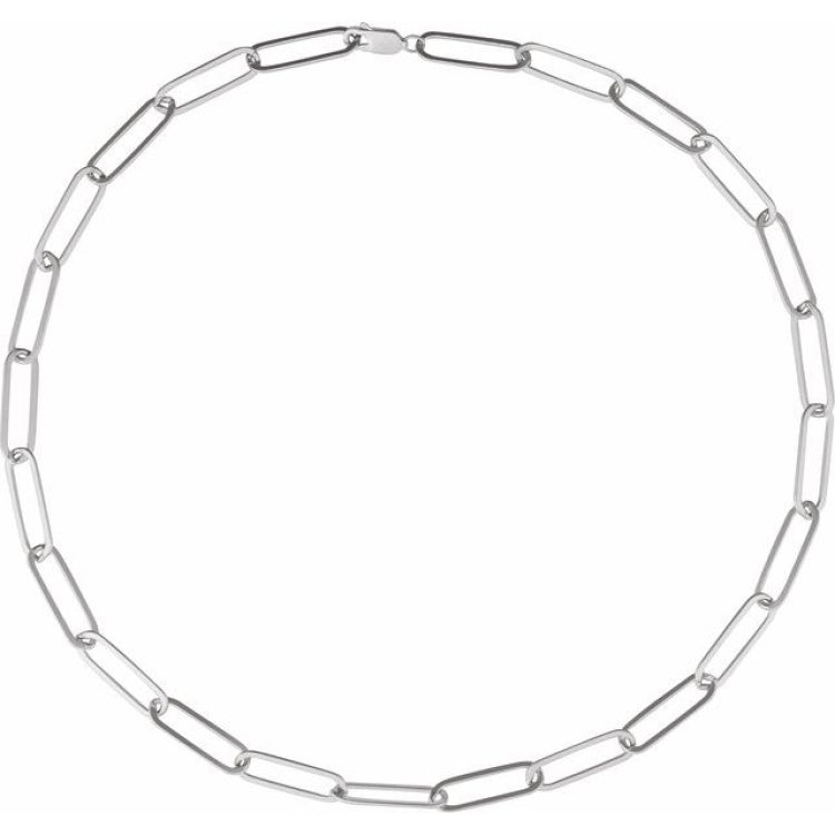 Sterling Silver 6.2 mm Paperclip-Style 18" Chain