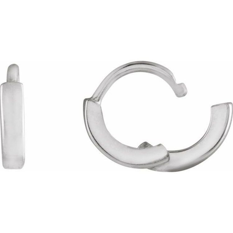 Sterling Silver Hinged 8 mm Hoop Earrings