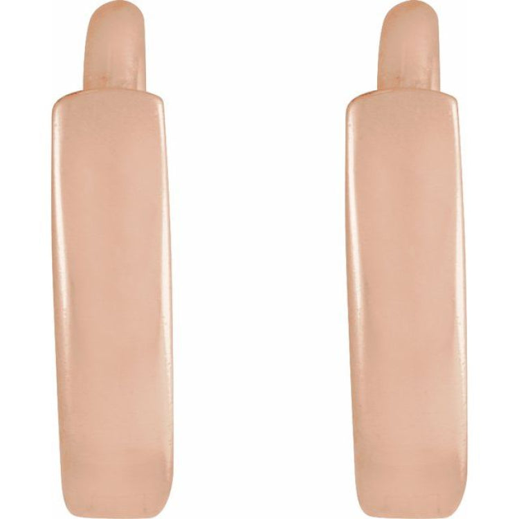 14K Rose Gold Hinged 8 mm Hoop Earrings
