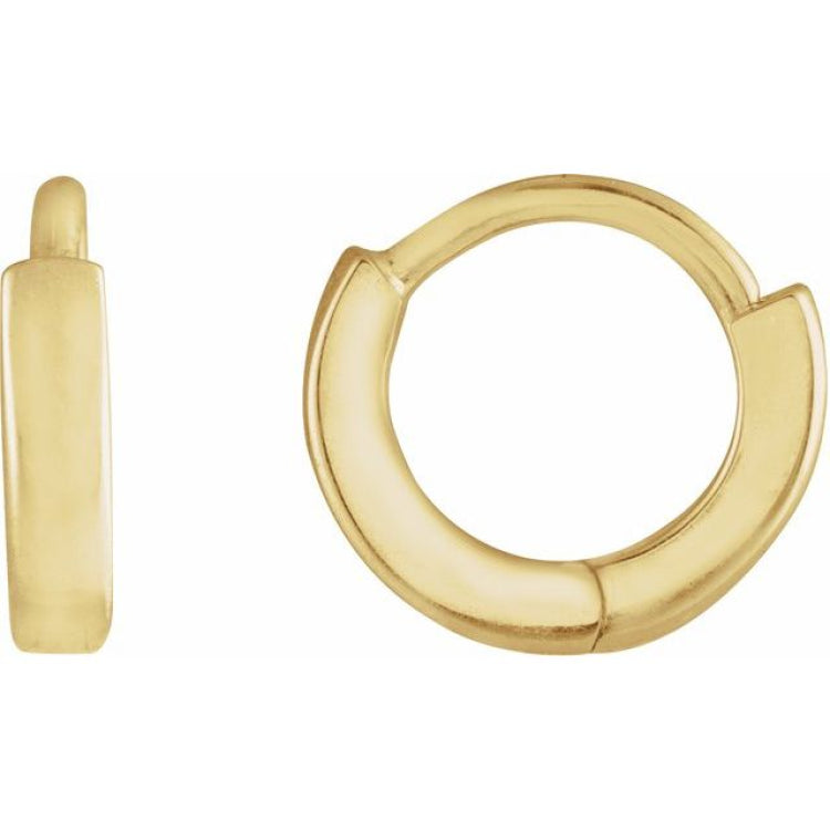 14K Yellow Gold Hinged 8 mm Hoop Earring
