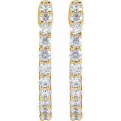 14K Yellow Gold 3/4 CTW Natural Diamond Inside-Outside Hinged 17.2 mm Hoop Earrings