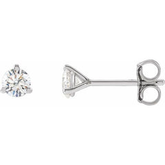 14K White Gold 1/10 CT Lab-Grown Diamond Stud Earrings