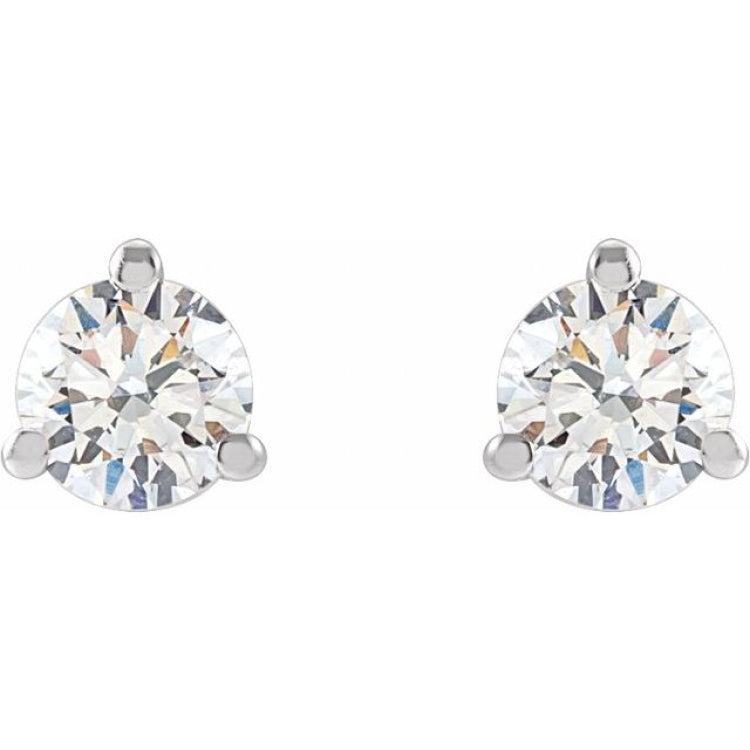 14K White Gold 1/10 CT Lab-Grown Diamond Stud Earrings