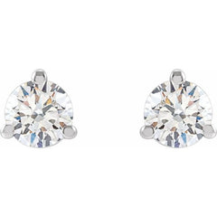 14K White Gold 1/10 CT Lab-Grown Diamond Stud Earrings