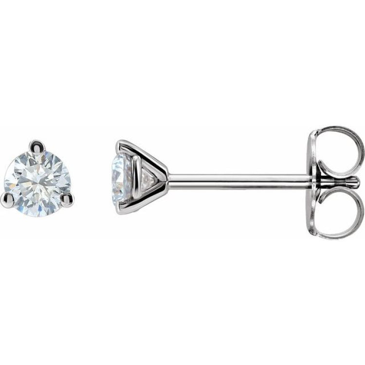 14K White Gold 1/8 CT Lab-Grown Diamond Stud Earrings