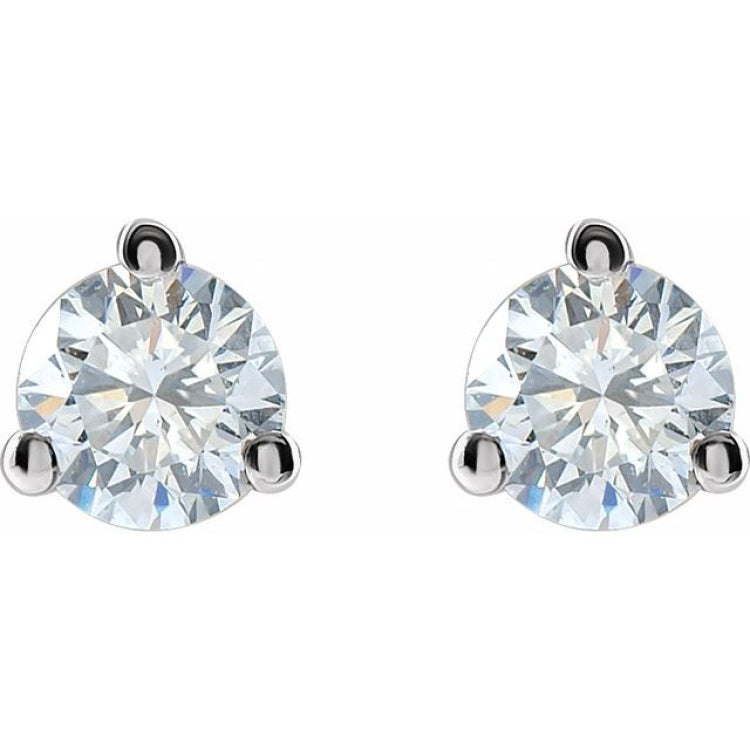 14K White Gold 1/8 CT Lab-Grown Diamond Stud Earrings