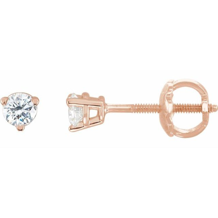 14K Rose Gold 1/5 CTW Natural Diamond Earrings