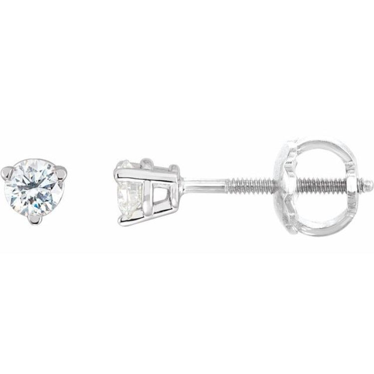 Sterling Silver 1/5 CTW Natural Diamond   Earrings