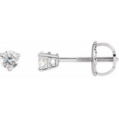 Sterling Silver 1/8 CTW Natural Diamond  Earrings