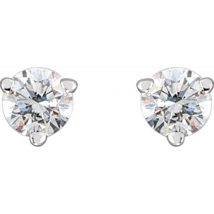 Sterling Silver 1/8 CTW Natural Diamond  Earrings
