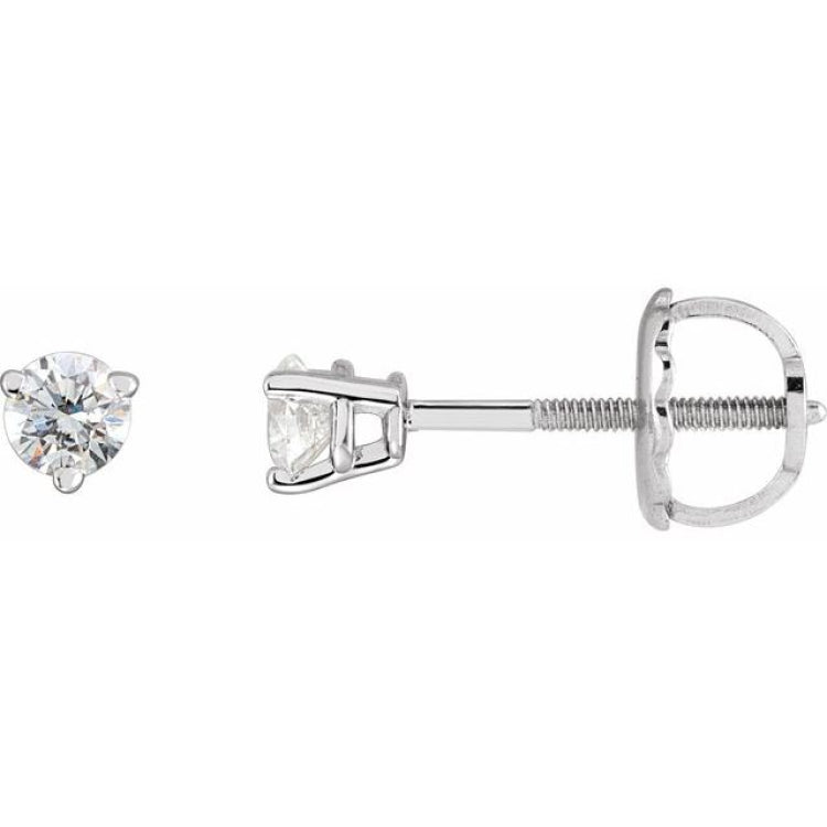 Platinum 1/3 CTW Natural Diamond Earrings