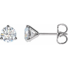 14K White Gold 1/2 CT Lab-Grown Diamond Stud Earrings