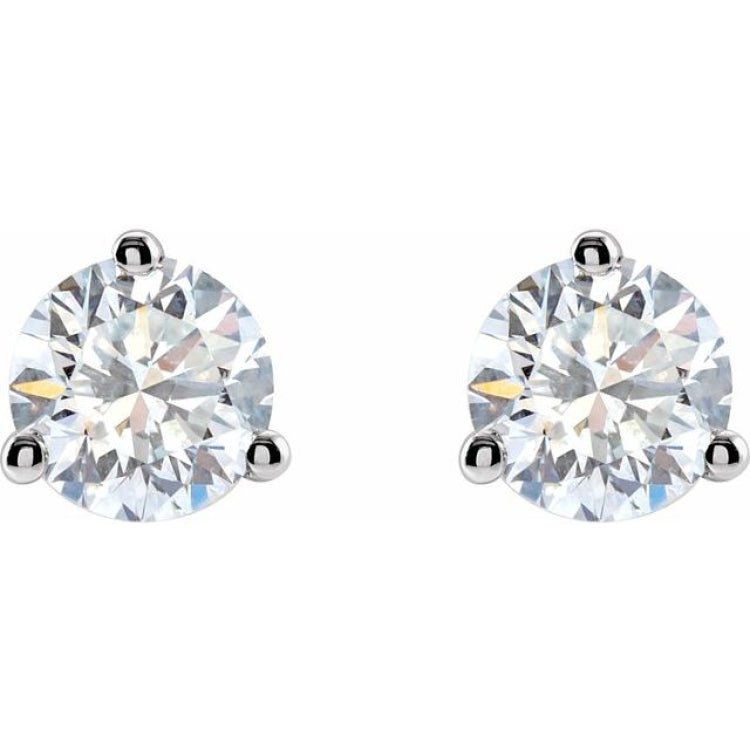 14K White Gold 1/2 CT Lab-Grown Diamond Stud Earrings