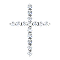 Sterling Silver 1/2 CTW Natural Diamond Cross Pendant