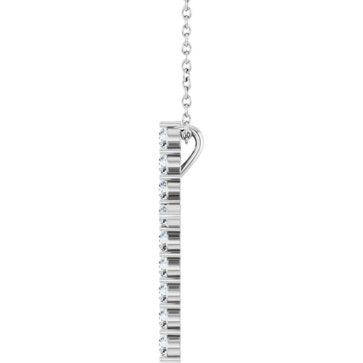 Platinum 1/2 CTW Natural Diamond Cross 16-18" Necklace