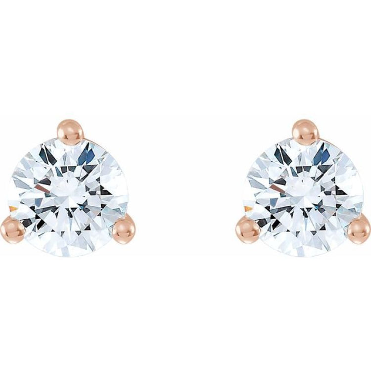 14K Rose Gold 1/8 CTW Lab-Grown Diamond Stud Earrings