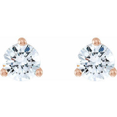 14K Rose Gold 1/8 CTW Lab-Grown Diamond Stud Earrings