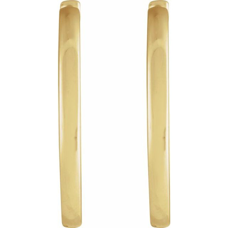 14K Yellow Gold Hinged 18 mm Hoop Earrings