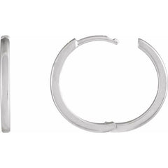 Platinum Hinged 18 mm Hoop Earring