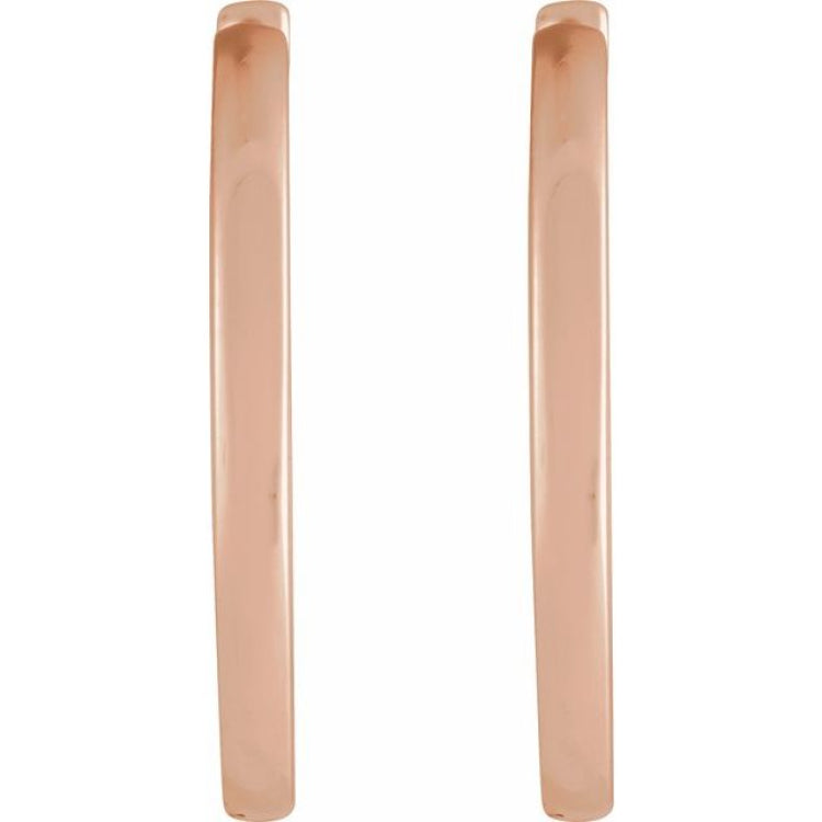 14K Rose Gold Hinged 18 mm Hoop Earrings
