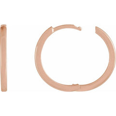 14K Rose Gold Hinged 18 mm Hoop Earrings