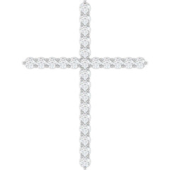 Sterling Silver 1 CTW Natural Diamond Cross Pendant