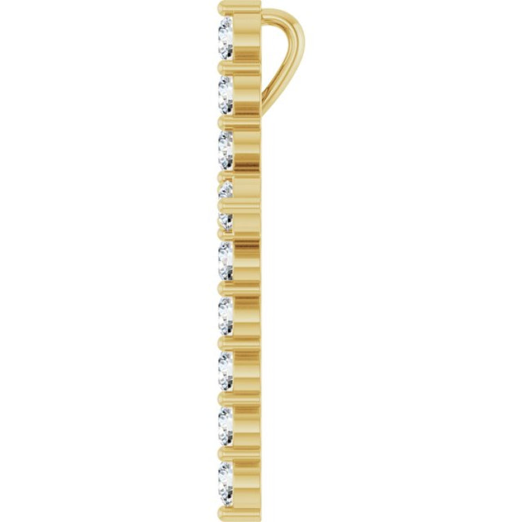 14K Yellow Gold 3/4 CTW Natural Diamond Cross Pendant